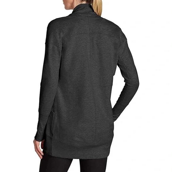 Eddie Bauer Loungewear Capsule Minimalist Camp Fleece Open Cardigan Sweater L - Picture 8 of 14